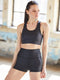 Lismina Mini Short Aspect Cuir Noir